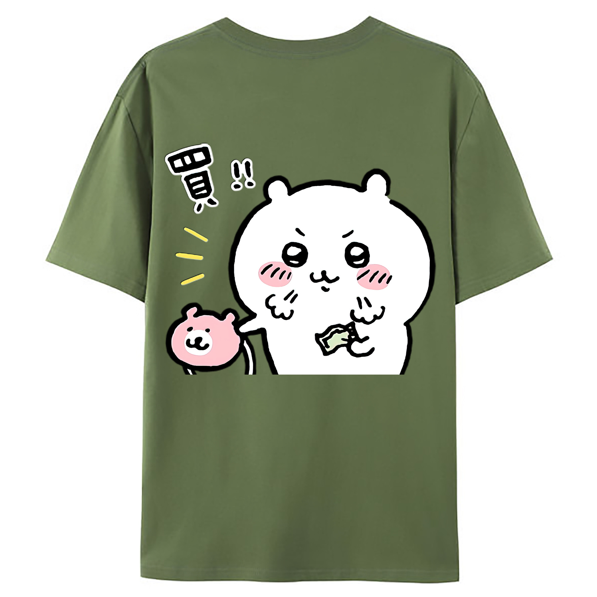 （画像用） ちいかわ ちいかわ Chii-kawa chiikawa 綿100％ メンズ半袖Tシャツ（バックプリント） 通気性